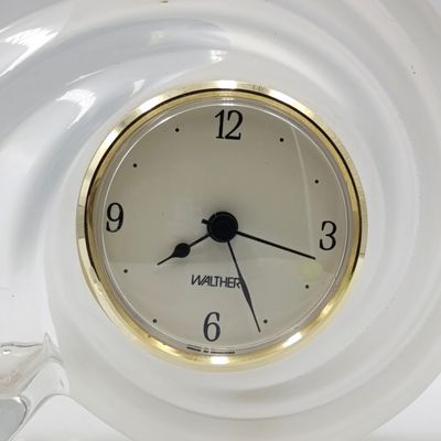 Vintage Art Deco style Walther crystal glass mantel clock - not running