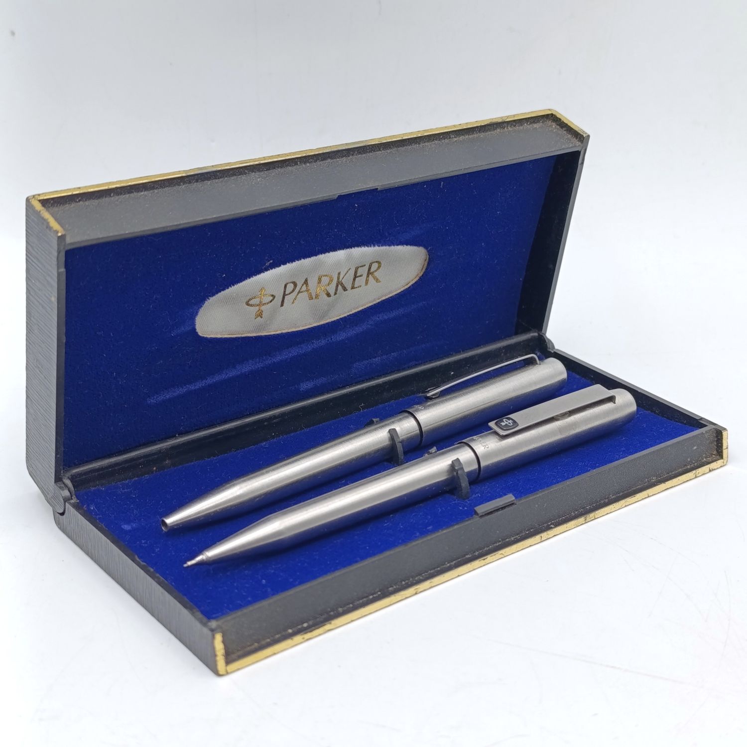 Vintage Parker pen and pencil set - engraved Leerlingraad &#39;91