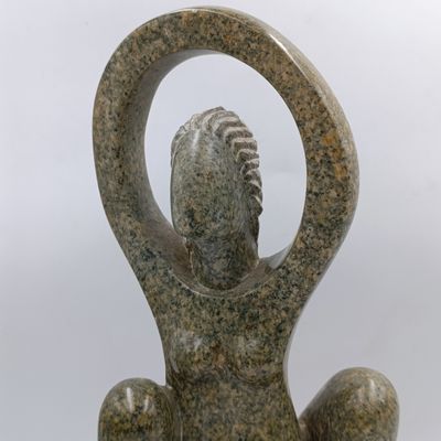 African Serpentine sculpture by Fabo Dete - Height 36cm