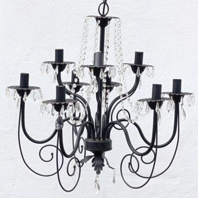 Large Crystal chandelier with 9 arms - one fitting broken - Collection only