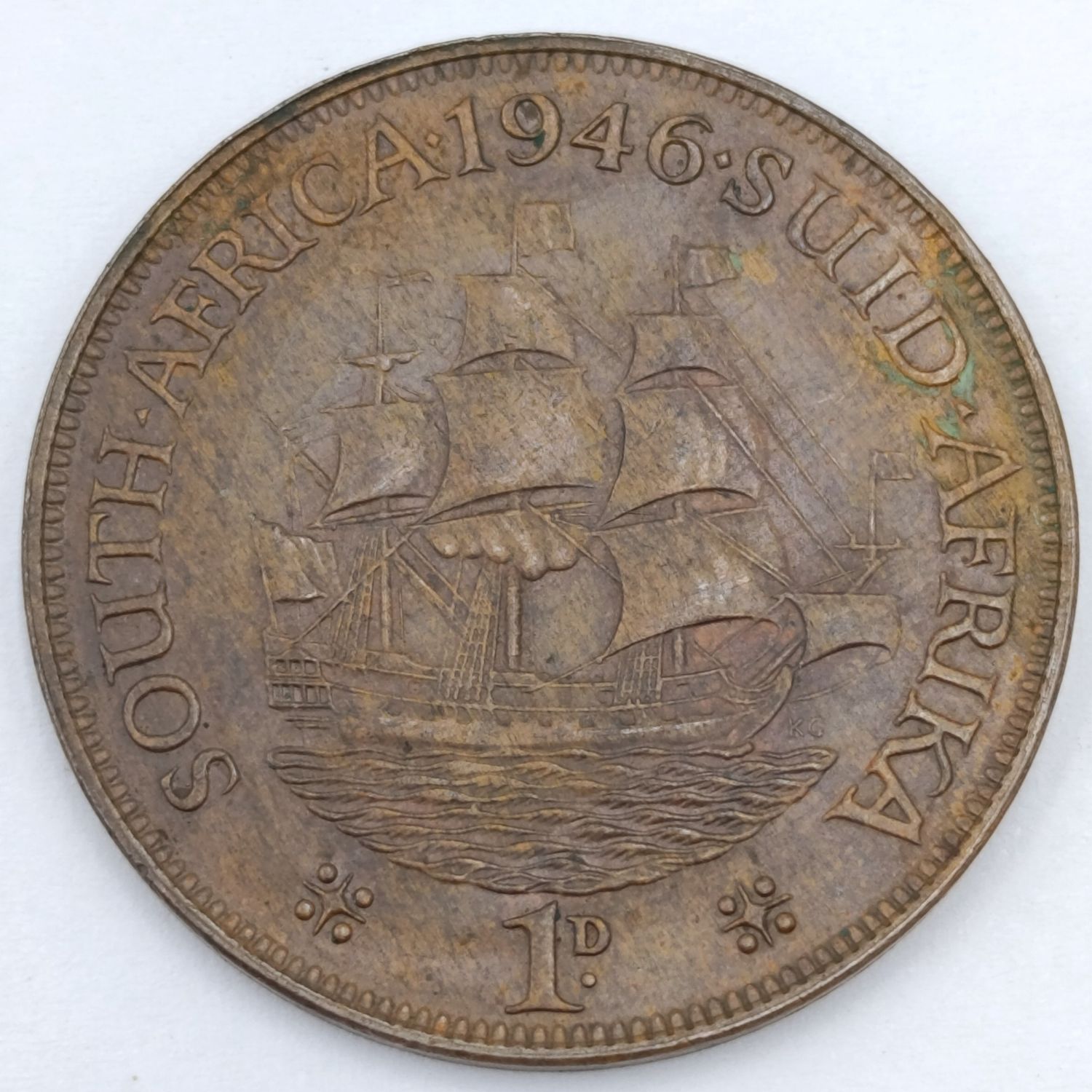 South Africa 1946 Penny AU+