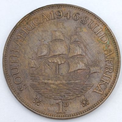 South Africa 1946 Penny AU+