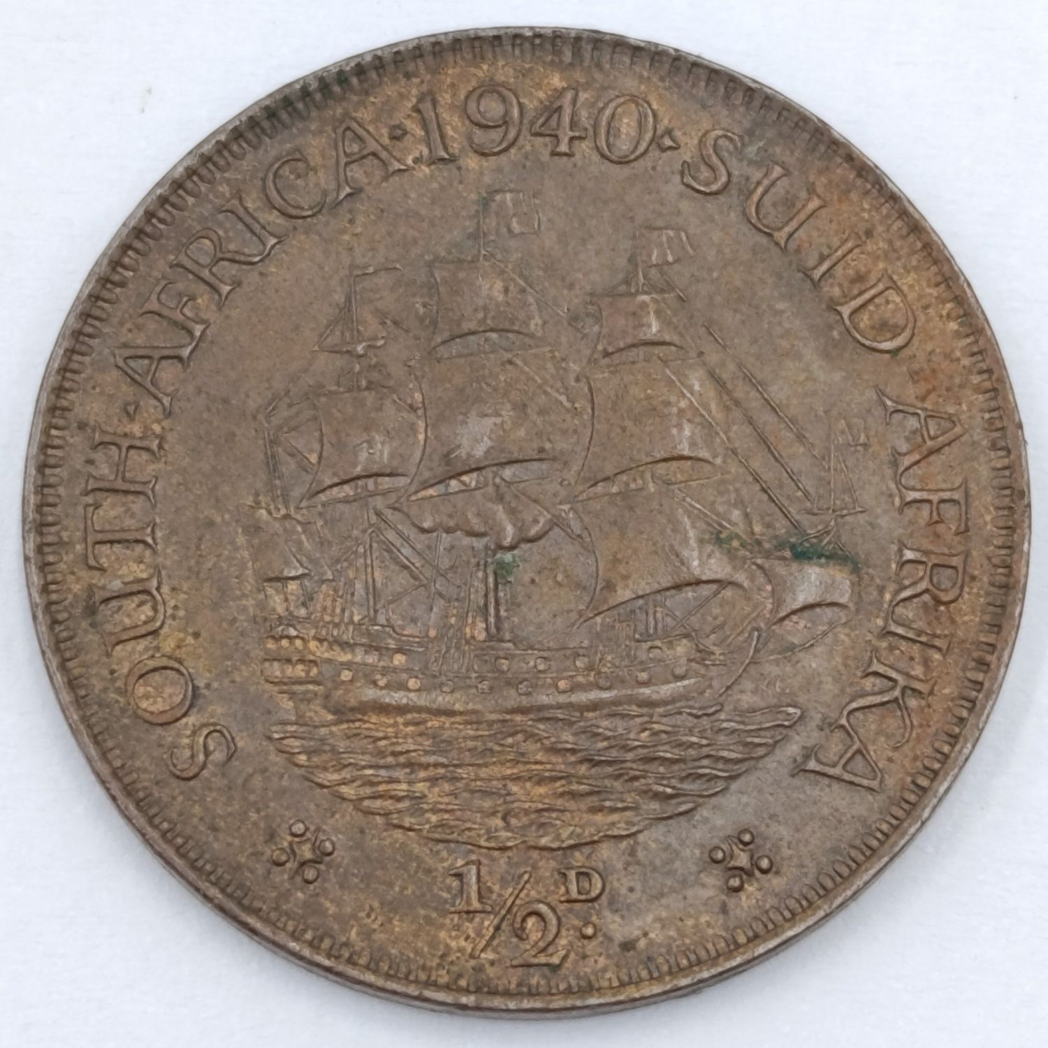 South Africa 1940 Half Penny AU++