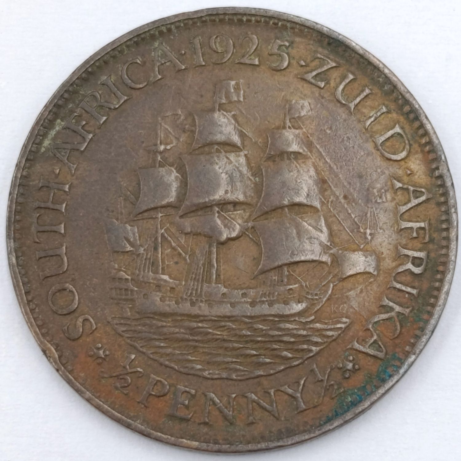 South Africa 1925 Half Penny VF scarce
