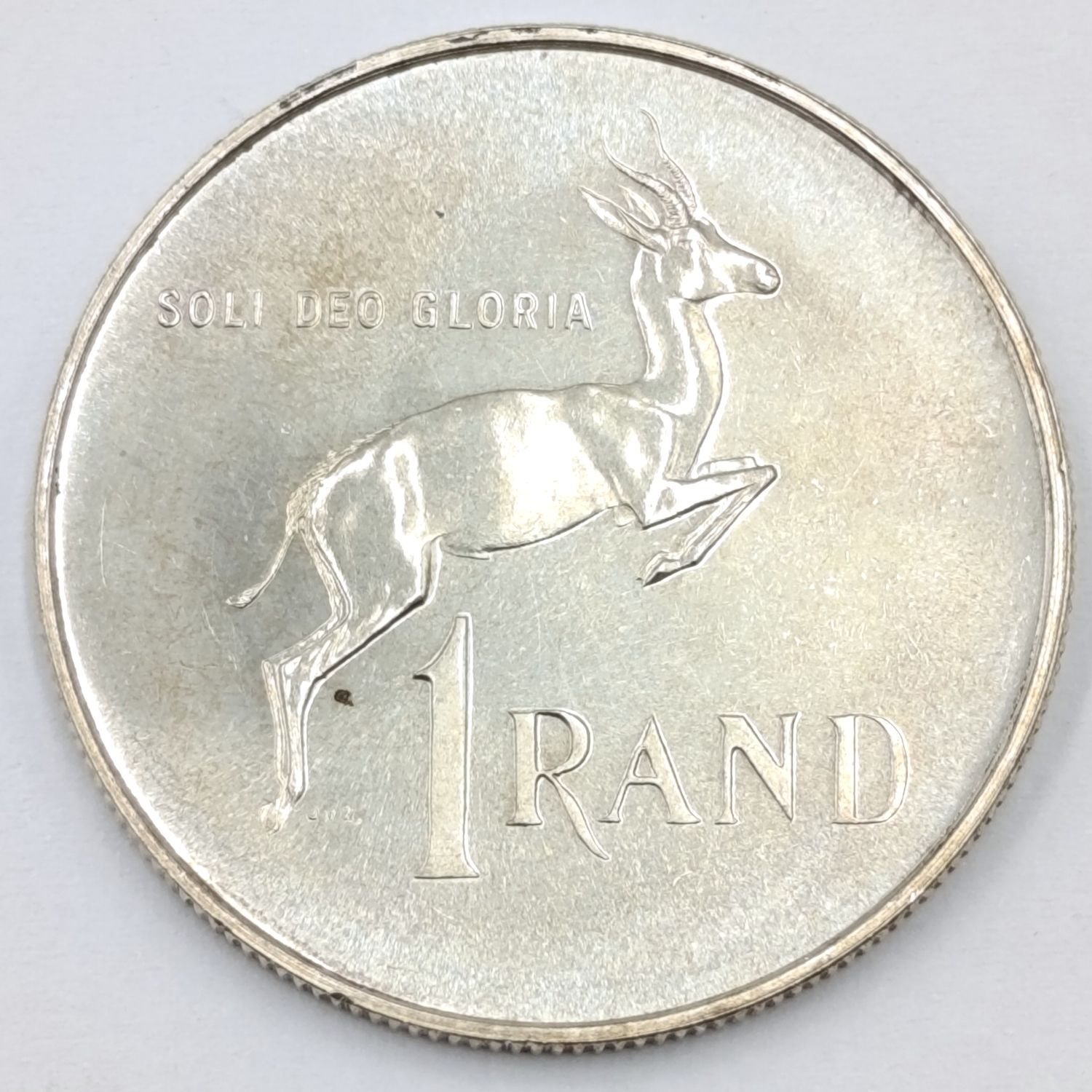 South Africa 1965 English proof silver R1