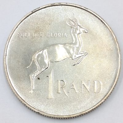South Africa 1965 English proof silver R1