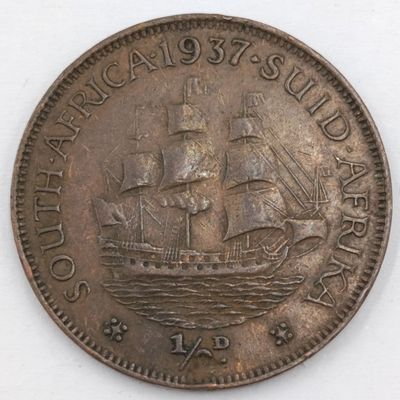 South Africa 1937 Half Penny VF+