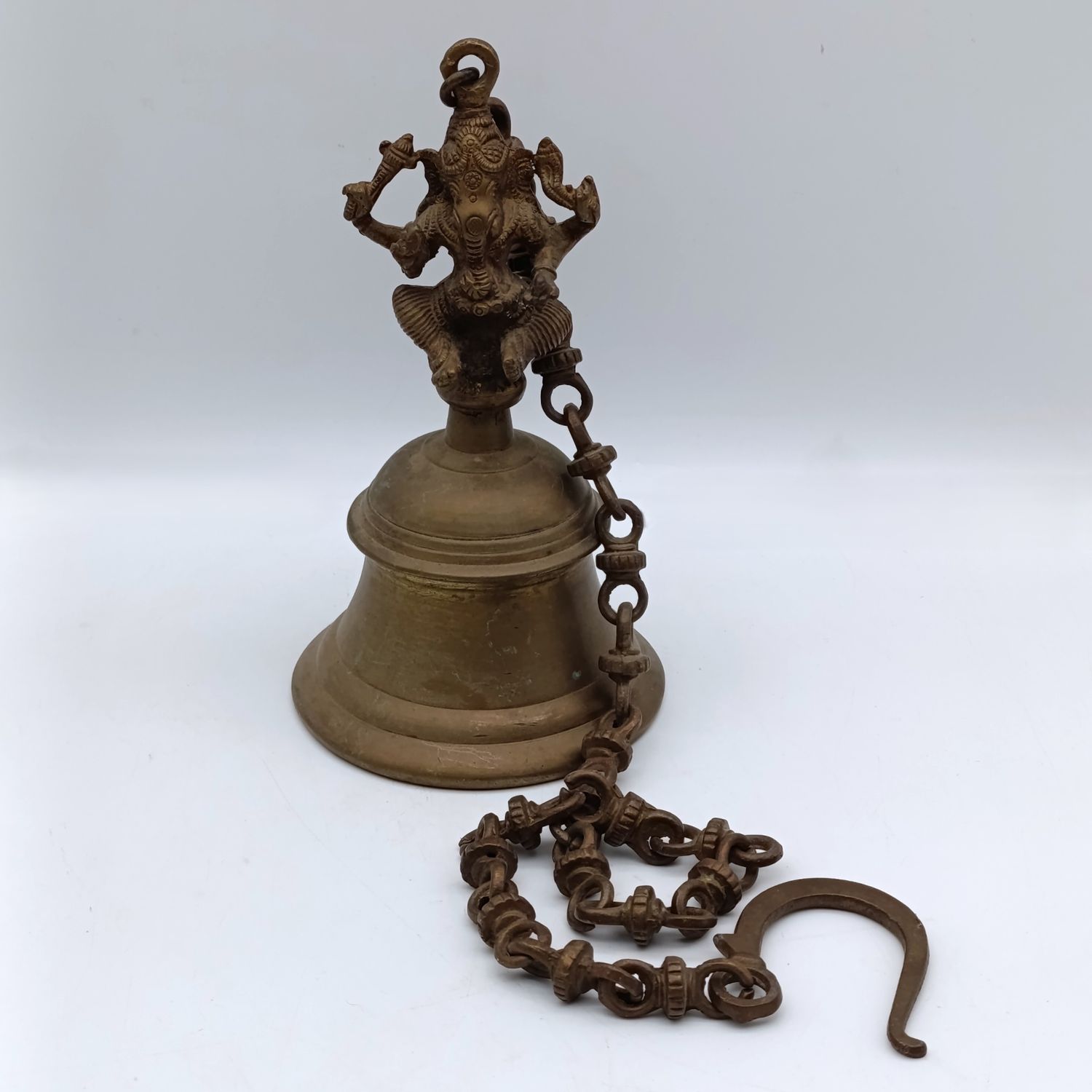 Vintage brass Tibetan Buddhist temple bell