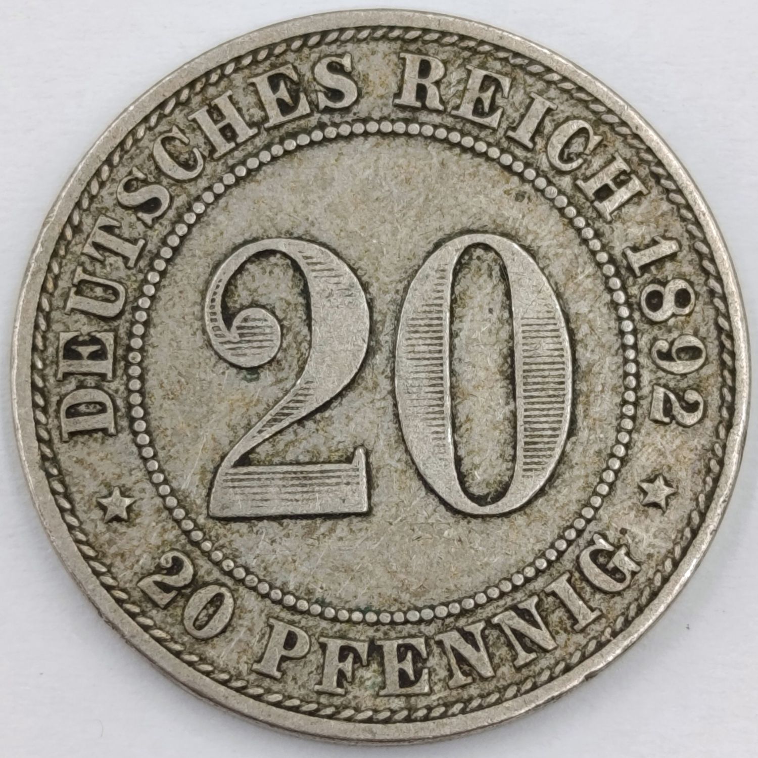 German Reich 1892 A Twenty Pfennig VF