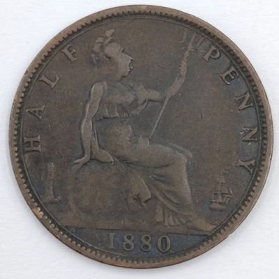 Britain 1880 Half Penny Fine