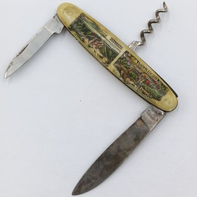 Vintage German pocket knife with pictures of towns