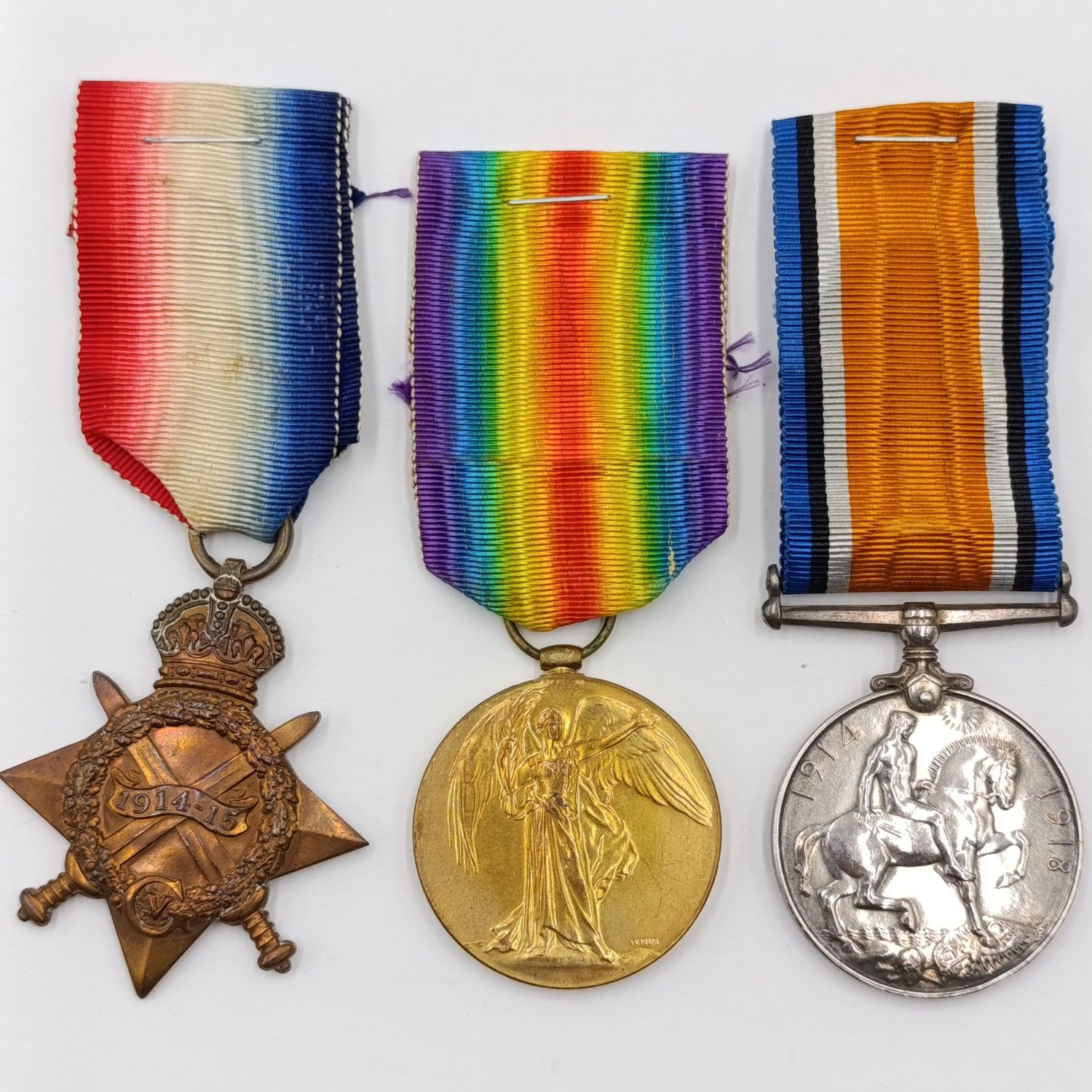 Set of 3 WW1 medals issued to Pte. H. Hossell, 8th Infantry