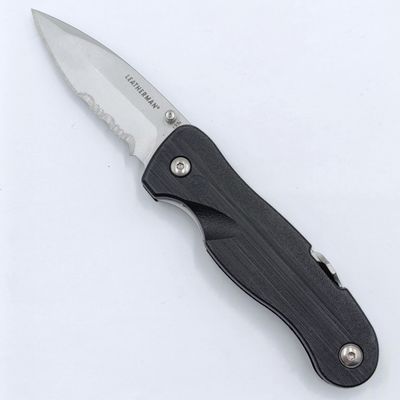 Leatherman C33X black knife with caribiner clip