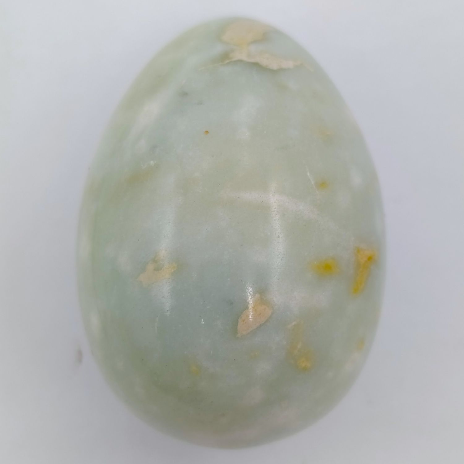 Beautiful light green marble polished egg
