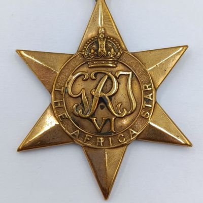 WW2 The Africa Star medal issued to 77267 M.A Coetzee