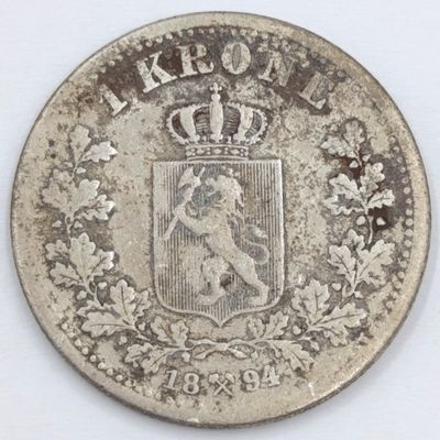 1894 Norway 1 Krone Low mintage