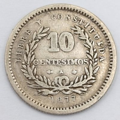1877 Uruguay silver 10 centimos