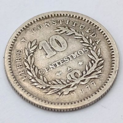 1877 Uruguay silver 10 centimos