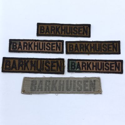 Lot of 6 SA Army Barkhuizen cloth name badges