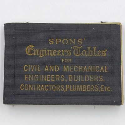 Vintage Spons Engineers Tables pocket booklet