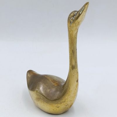 Vintage brass swan figurine - 14,5cm high