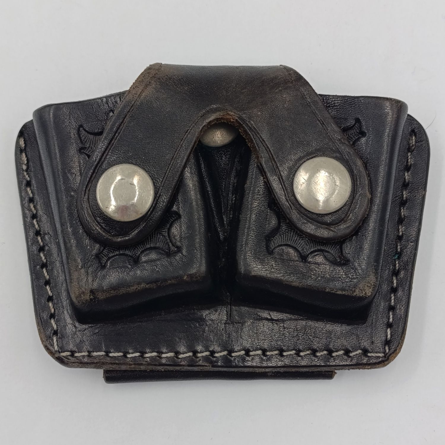 Vintage El-Paso leather double load ammo pouch - marked BS