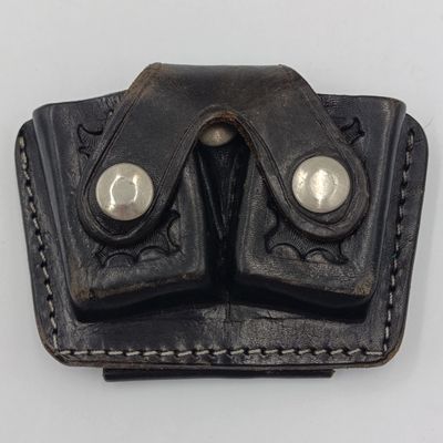 Vintage El-Paso leather double load ammo pouch - marked BS