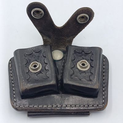 Vintage El-Paso leather double load ammo pouch - marked BS