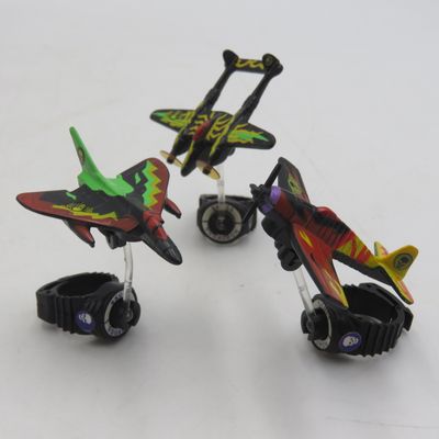 Set of 3 Vintage Matchbox Ring Raiders skull squadron jet planes
