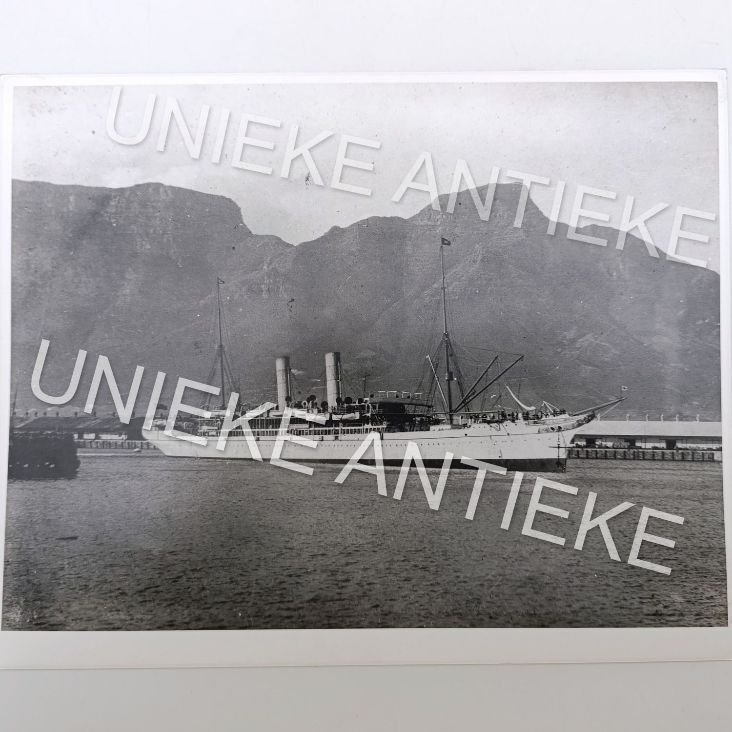 Antique photo reprint of Scot Ship leaving Cape Town - Barney Barnato died near Madeira presumably thrown of this ship crying &quot;murder&quot; as his last words