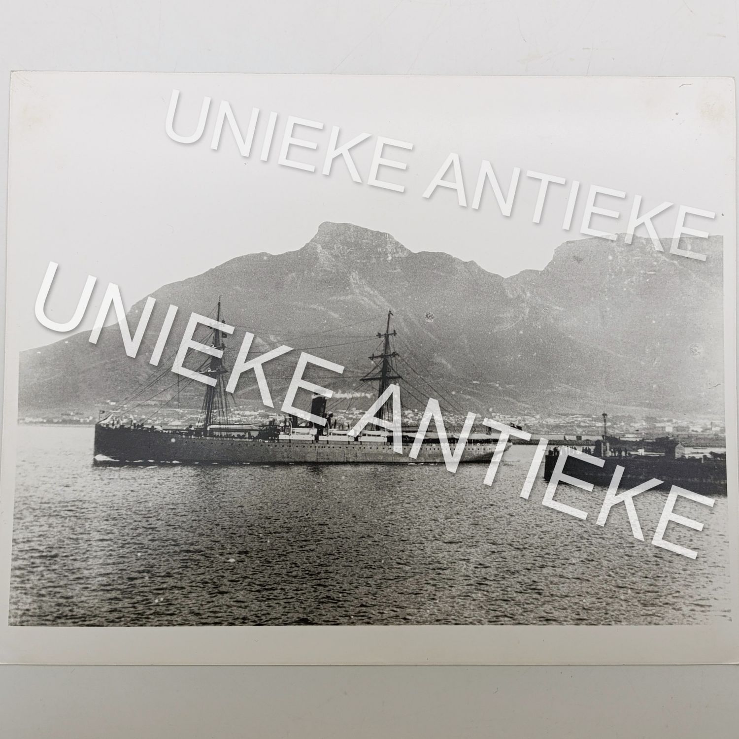 Antique photo reprint of SS Drummond Castle leaving Cape Town Harbour