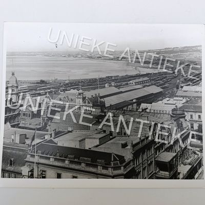 Antique photo reprint of Cape Town working Harour with view of Lennon&#39;s Building