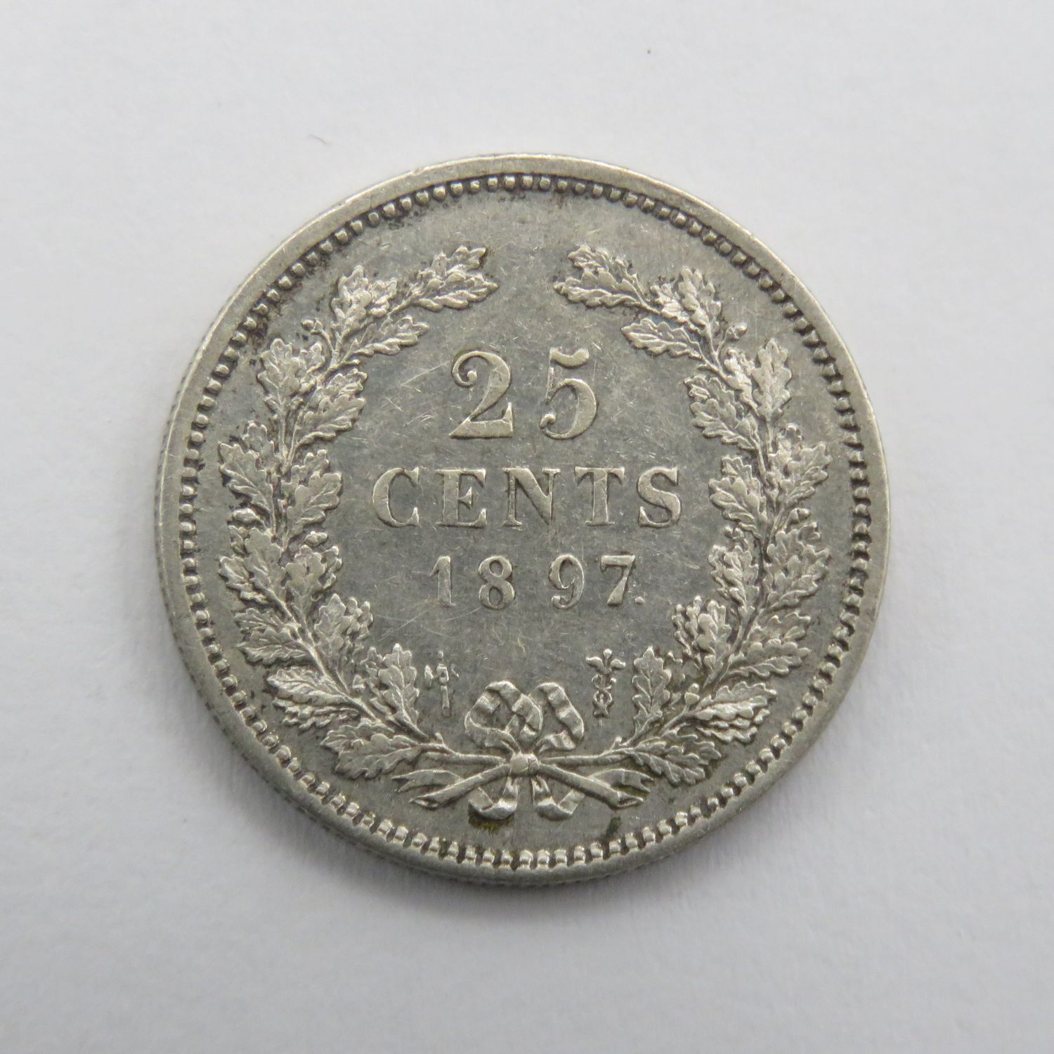 Netherlands 1897 XF 25 cent