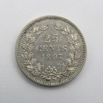 Netherlands 1897 XF 25 cent