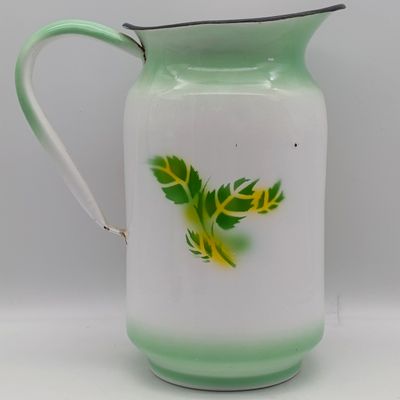 Vintage Czechoslavakian enamel wash basin with pitcher - collection only