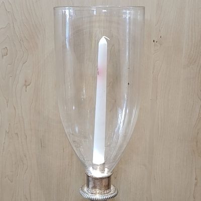 Vintage silverplated candlestick with glass shade - very unique piece - collection only