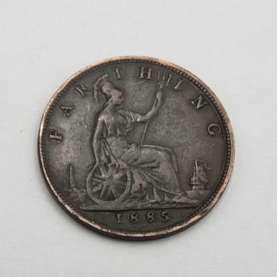 Great Britain 1885 Farthing VF+