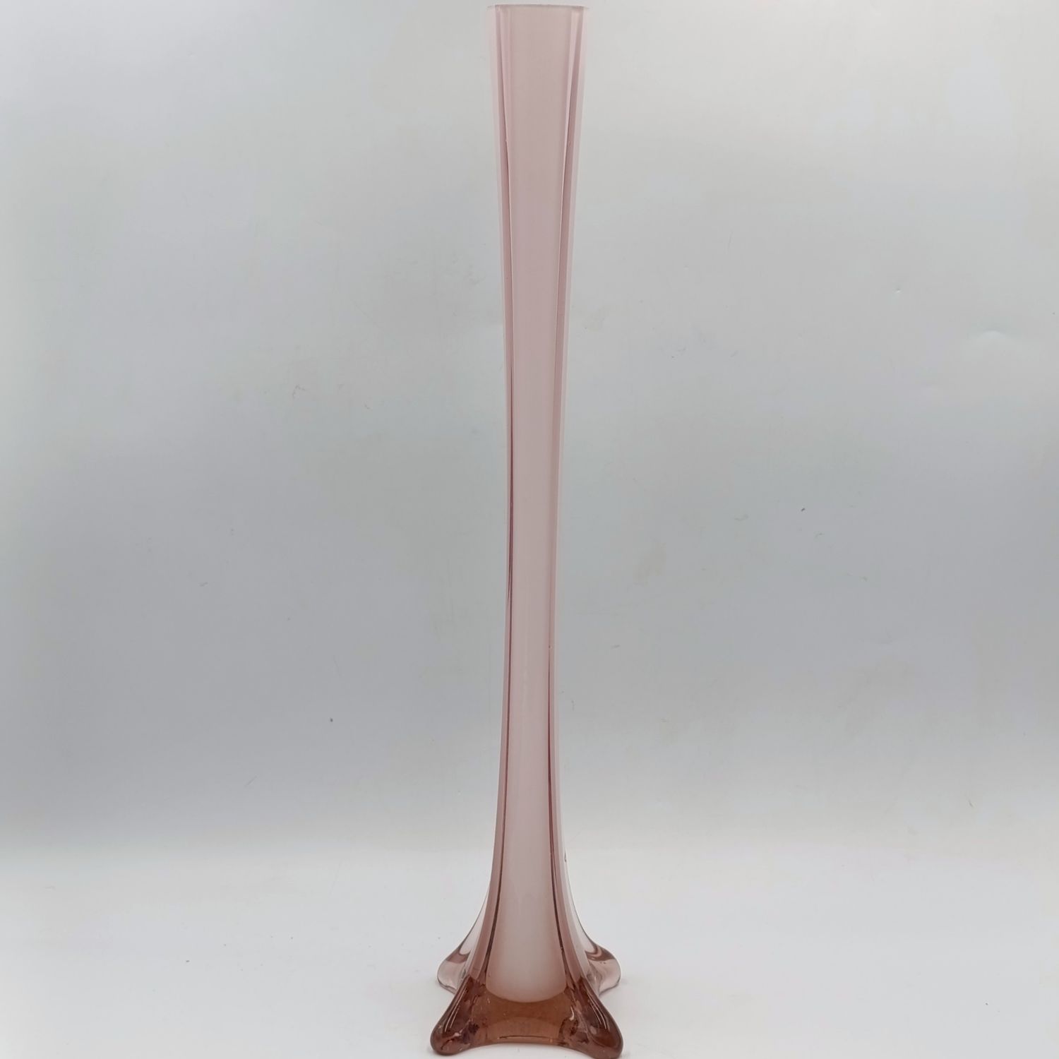 Beautiful glass Stanga Vase - pink and white