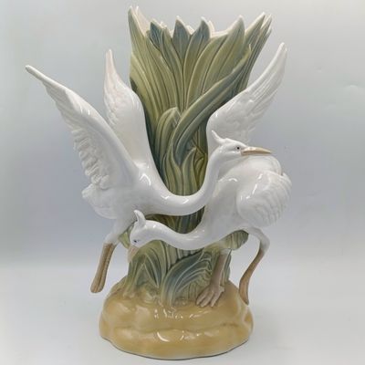 Vintage Miquel Requena White Herons porcelain vase