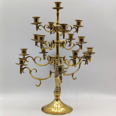 Vintage brass 17 arm candelabra - Height 46cm