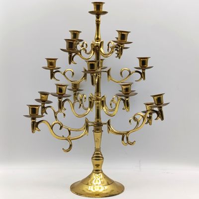 Vintage brass 17 arm candelabra - Height 46cm