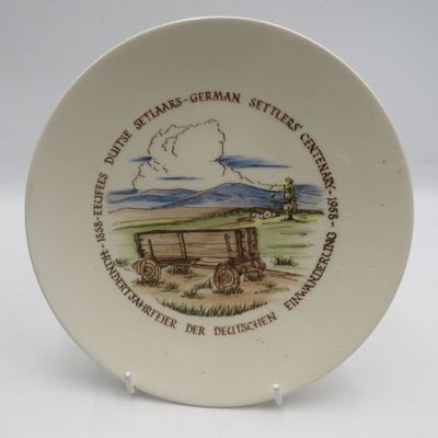 1858-1958 German Settlers Centenary porcelain plate