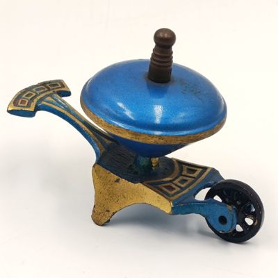 Vintage miniature Israeli metal and brass wheelbarrow ornament