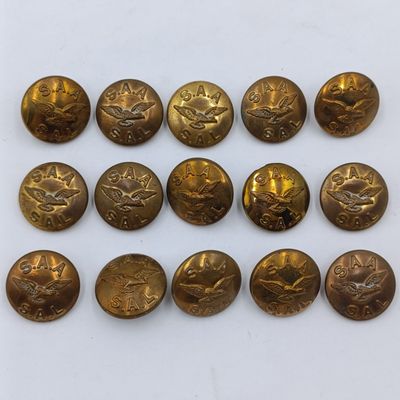 Lot of 15 Vintage SA Airways Uniform buttons