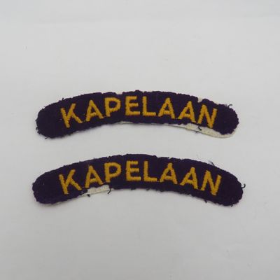 Pair of SADF Chaplain Kapelaan shoulder titles