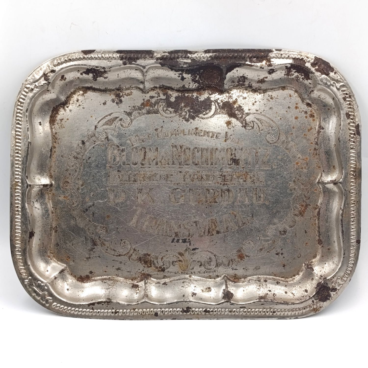 Antique Bloom and Nochimowitz general dealer Transvaal advertising tray