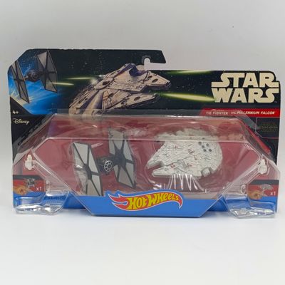 Hot Wheels Star Wars Tie Fighter vs Millenium Falcon set