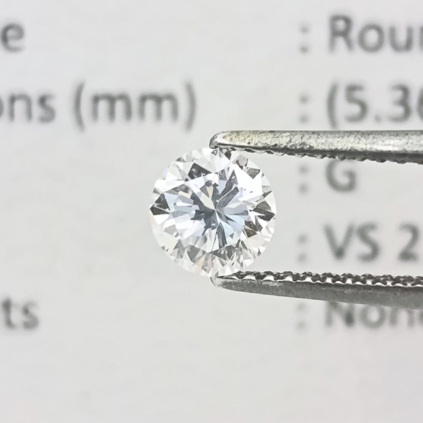 Natural Round Brilliant Diamond of 0,644ct - Colour G, clarity VS 2 - with GEMLAB certificate