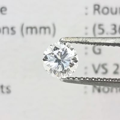 Natural Round Brilliant Diamond of 0,644ct - Colour G, clarity VS 2 - with GEMLAB certificate