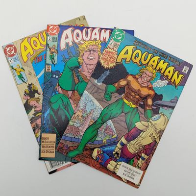 Lot of 3 vintage Aquaman comic books - 1991/1992 issues